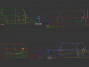 Pacchetto auto berlina low poly 02 Modello 3D