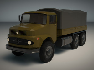 low poly military truck 03 3D Model