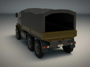 camion militare low poly 03 Modello 3D