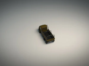 camion militare low poly 03 Modello 3D