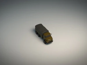 camion militare low poly 03 Modello 3D