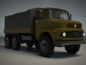camion militare low poly 03 Modello 3D