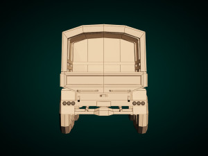 low poly military truck 03 Modèle 3D