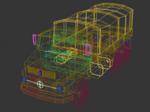 low poly military truck 03 Modèle 3D