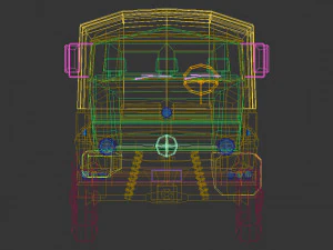 camion militare low poly 03 Modello 3D