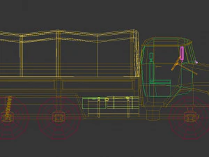 camion militare low poly 03 Modello 3D