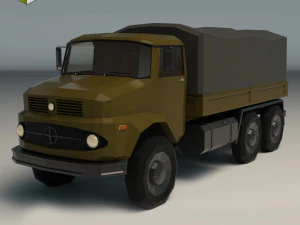 camion militare low poly 03 Modello 3D