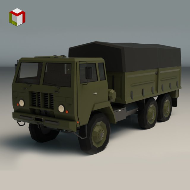 low poly military truck 04 Modelo 3D .c4d .max .obj .3ds .fbx .stl .blend 