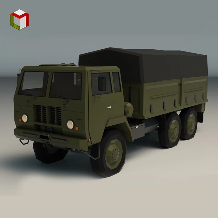 caminh&atilde;o militar low poly 04 Modelo 3D .c4d .max .obj .3ds .fbx .stl .blend 