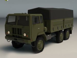 low poly military truck 04 3D Model