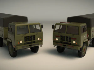 caminh&atilde;o militar low poly 04 Modelo 3D