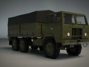 caminh&atilde;o militar low poly 04 Modelo 3D