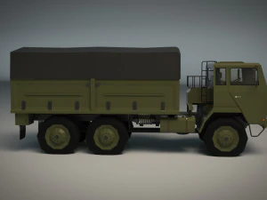 caminh&atilde;o militar low poly 04 Modelo 3D