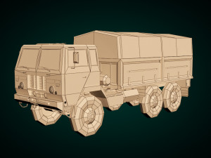 low poly military truck 04 Modelo 3D