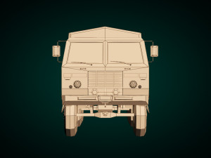 low poly military truck 04 Modelo 3D