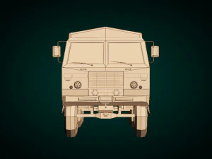 caminh&atilde;o militar low poly 04 Modelo 3D