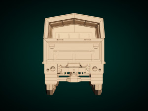 low poly military truck 04 Modelo 3D