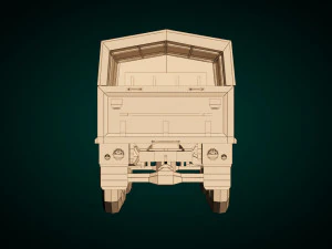 caminh&atilde;o militar low poly 04 Modelo 3D