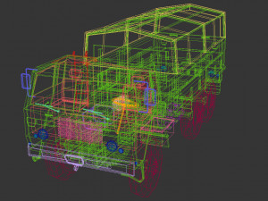 low poly military truck 04 Modelo 3D