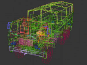 caminh&atilde;o militar low poly 04 Modelo 3D