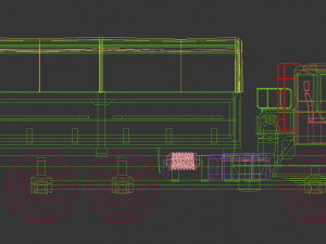 low poly military truck 04 Modelo 3D