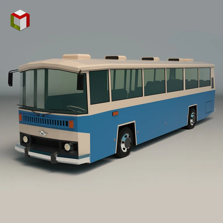 low poly city bus 03 3D Model .c4d .max .obj .3ds .fbx .stl .blend