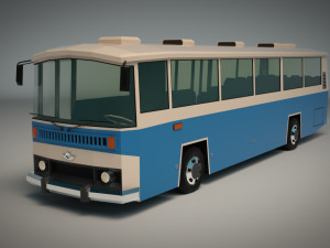 low poly city bus 03 Model 3D