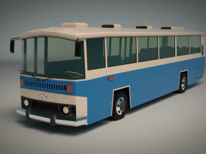 low poly city bus 03 3D Model