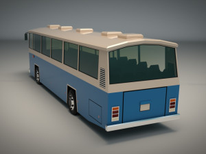 low poly city bus 03 Model 3D