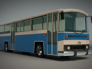 low poly city bus 03 Model 3D