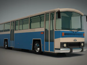 low poly city bus 03 3D Model