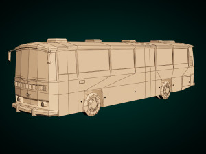 low poly city bus 03 Model 3D