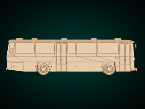 low poly city bus 03 Model 3D