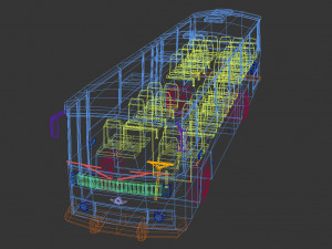 low poly city bus 03 Model 3D