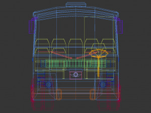low poly city bus 03 Model 3D