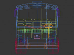 low poly city bus 03 3D Model