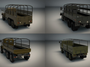 low poly military truck pack 01 Model 3D