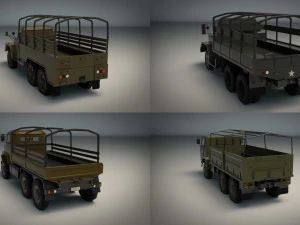 low poly military truck pack 01 3D Model