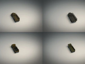 low poly military truck pack 01 3D Model