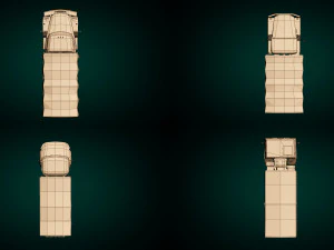 low poly military truck pack 01 3D Model