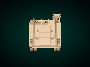 low poly fire truck 04 3D Model
