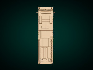 low poly fire truck 04 Model 3D
