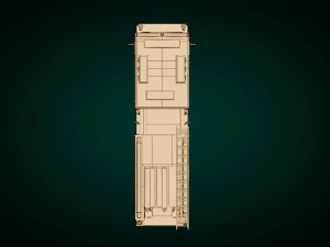 low poly fire truck 04 3D Model