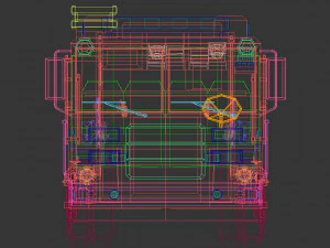 low poly fire truck 04 3D Model