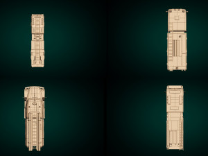 low poly fire truck pack 01 3D Model