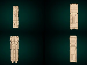 low poly fire truck pack 01 3D Model