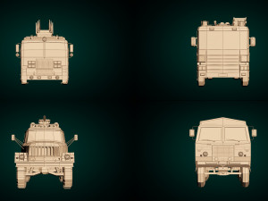 low poly fire truck pack 01 3D Model