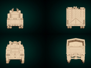 low poly fire truck pack 01 3D Model