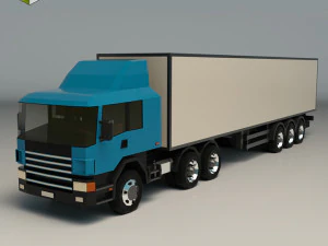 Ciężarówka typu low-poly 02 Model 3D