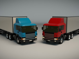 Low poly cargo truck 02 Model 3D